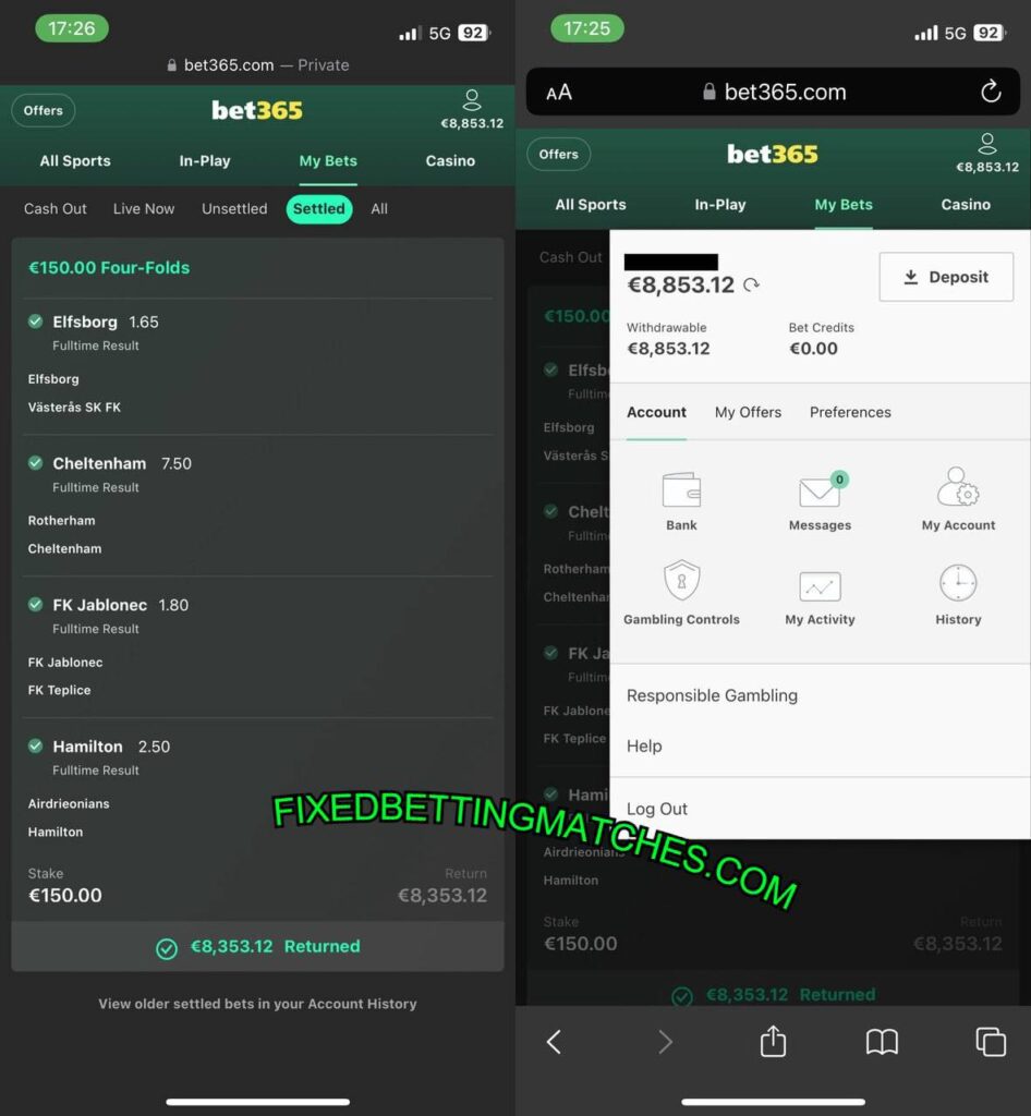 BETTING FIXED BET365 MATCH