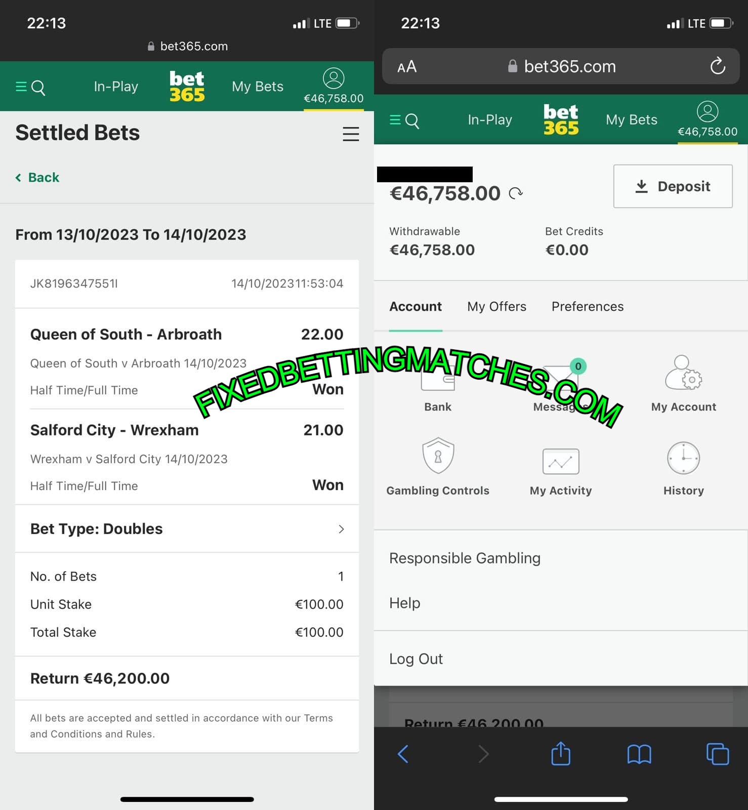 BETTING HT FT FIXED MATCHES 12 21 ODDS